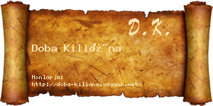 Doba Kiliána névjegykártya